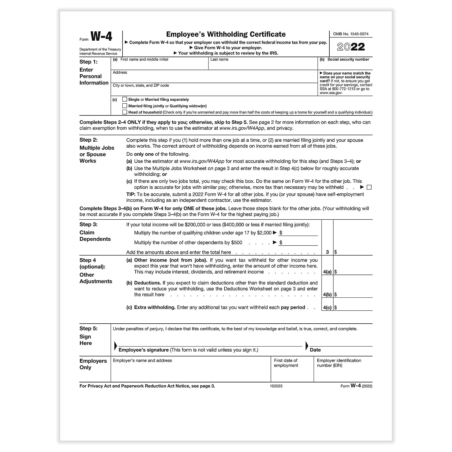 Printable 2023 W4 Form Printable Forms Free Online