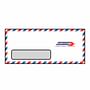 #10 Service Airmail Window Envelopes, 4-1/8" x 9-1/2" 20# Red/Blue Airmail Border, "Par Avion" Front & Back (Box of 500)