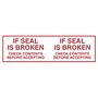 2" x 110 Yd 1.9 mil Polypropylene Hot Melt "If Seal Is Broken..." Printed Tape (Case of 36 Rolls)