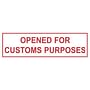 3" x 1000 Yd 1.9 mil Polyprop Hot Melt "Opened for Customs Purposes" Printed Tape (Case of 4 Rolls)
