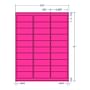 2.625" x 1" Fluorescent Pink Laser Printer Address Label, 30 Labels per Sheet (100 Sheets per Carton)