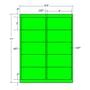 4" x 2" Fluorescent Green Shipping Label, 10 Label per Sheet (100 Sheets per Carton)