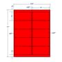 4" x 2" Fluorescent Red Shipping Label, 10 Labels per Sheet (100 Sheets per Carton)