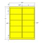 4" x 2" Fluorescent Yellow Shipping Label, 10 Labels per Sheet (100 Sheets per Carton)