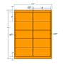 4" x 2" Fluorescent Orange Shipping Label, 10 Labels per Sheet (100 Sheets per Carton)