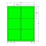 4" x 3.33" Fluorescent Green Laser Printer Shipping Label, 6 Labels per Sheet (100 Sheets per Carton)