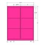 4" x 3.33" Fluorescent Pink Laser Printer Shipping Label, 6 Labels per Sheet (100 Sheets per Carton)