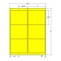 4" x 3.33" Fluorescent Yellow Laser Printer Shipping Label, 6 Labels per Sheet (100 Sheets per Carton)