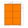 4" x 3.33" Fluorescent Orange Laser Printer Shipping Label, 6 Labels per Sheet (100 Sheets per Carton)