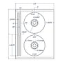 4.625" x 4.625" White CD/DVD Donut Label with Hub Cap, 2 Labels per Sheet (100 Sheets per Carton)
