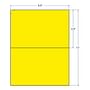 8.5" x 5.5" Fluorescent Yellow Fluorescent Yellow Inkjet / Laser Labels, 2 Labels per Sheet (100 Sheets per Carton)