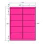 4" x 2" Fluorescent Pink Shipping Label, 10 Labels per Sheet (250 Sheets per Carton)