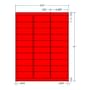 2.625" x 1" Fluorescent Red Laser Printer Address Label, 30 Labels per Sheet (1000 Sheets per Carton)