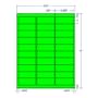 2.625" x 1" Fluorescent Green Laser Printer Address Label, 30 Labels per Sheet (1000 Sheets per Carton)