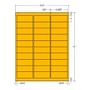 2.625" x 1" Fluorescent Orange Laser Printer Address Label, 30 Labels per Sheet (1000 Sheets per Carton)