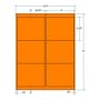 4" x 3.333" Fluorescent Orange Laser Printer Shipping Label, 6 Labels per Sheet (1000 Sheets per Carton)