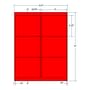 4" x 3.333" Fluorescent Red Laser Printer Shipping Label, 6 Labels per Sheet (1000 Sheets per Carton)