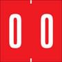 Ames Compatible Numeric "0" Labels, Polylaminated Stock, 1-7/8" X 1-7/8" Individual Numbers - Roll of 500