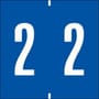 Ames Compatible Numeric "2" Labels, Polylaminated Stock, 1-7/8" X 1-7/8" Individual Numbers - Roll of 500