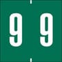 Ames Compatible Numeric "9" Labels, Polylaminated Stock, 1-7/8" X 1-7/8" Individual Numbers - Roll of 500