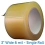 3" x 84' (28 yds) Clear 6 mil Wrestling Mat Tape (Individual Roll)