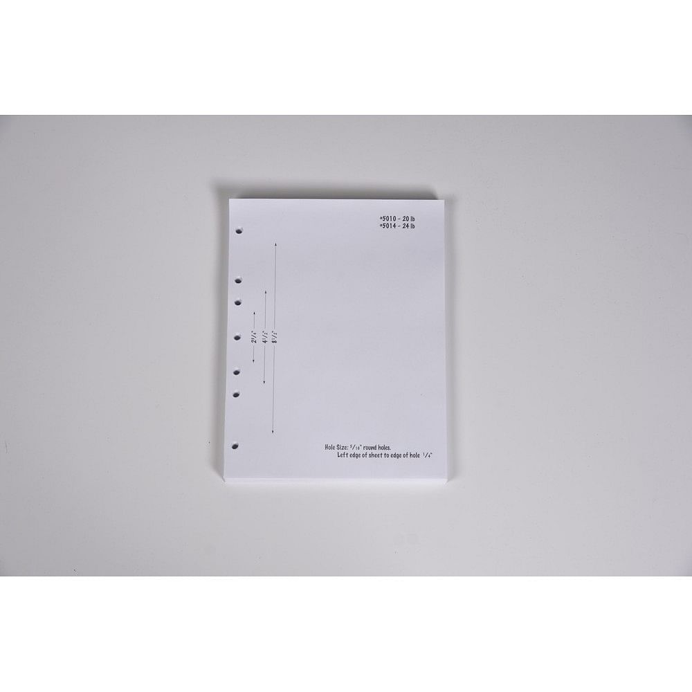 8 1/2 X 11 20# 5-Hole Punch Top 7-Hole Punch Left Paper, 2,500