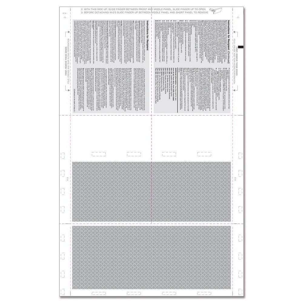 1099 R Retirement Blank 4Up Box 14&quot; Eccentric Z Fold (500 Forms/Ctn)