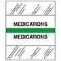 Medications Chart Divider Tabs, 1-1/4" x 1/2", Light Green (Pack of 100)