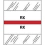 RX Chart Divider Tabs, 1-1/4" x 1/2", Red (Pack of 100)