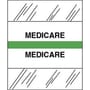 Medicare Chart Divider Tabs, 1-1/4" x 1/2", Light Green (Pack of 100)