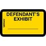 Legal Exhibit Labels, Yellow Defendant's Exhibit Labels, 1-5/8" X 1" (Pack of 252 Labels)