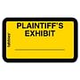 Legal Exhibit Labels, Yellow Plaintiff\'s Exhibit Labels, 1-5/8\
