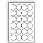 Large Laser Label Sheet, 2-1/2", White Semi-Gloss Circles, Laser Finish, Flat Sheet, Pre-Cut Die Labels (Box of 500)