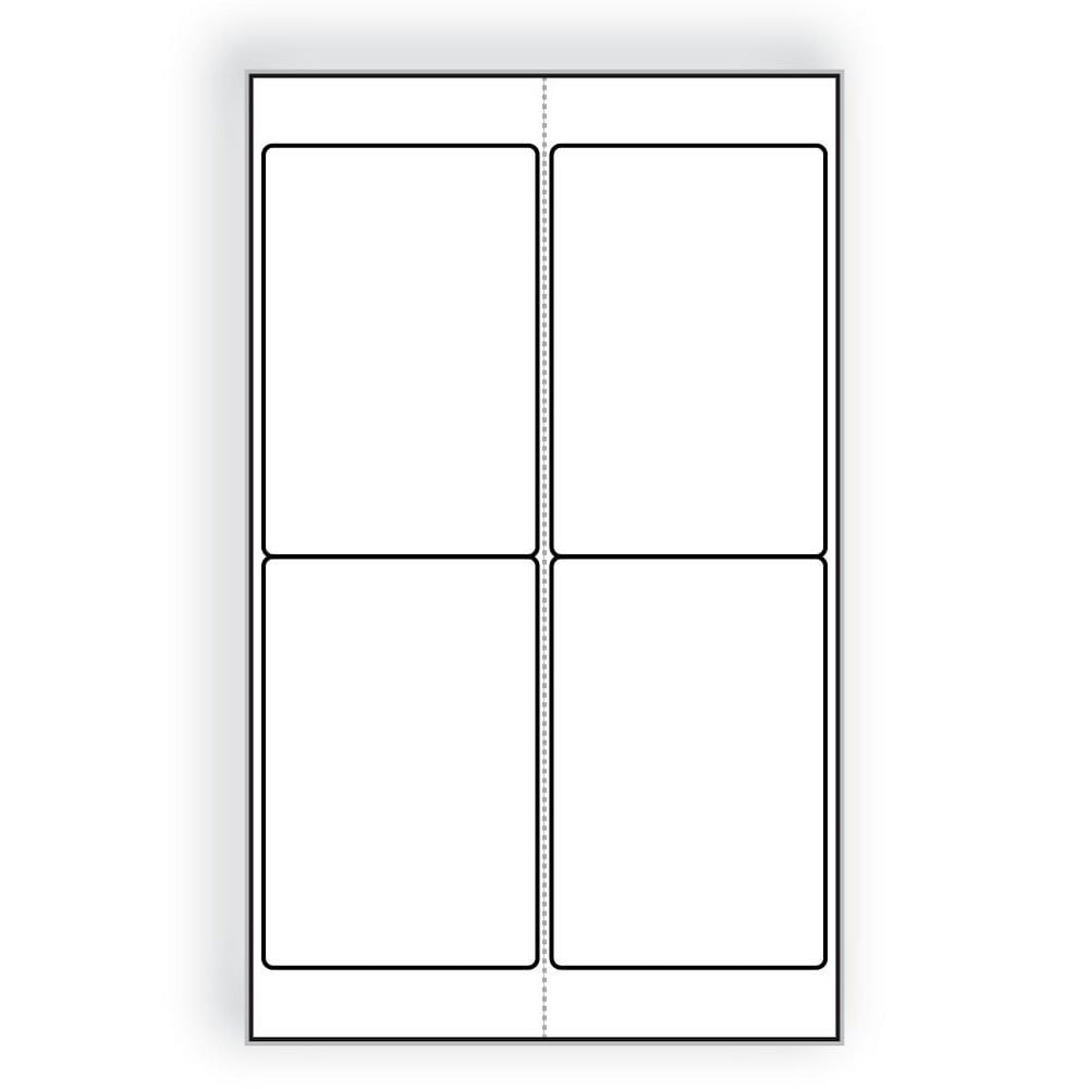 Large Laser Label Sheet, 4" x 6", Bright White, Perf Down the Middle, Flat Sheet, PreCut Die