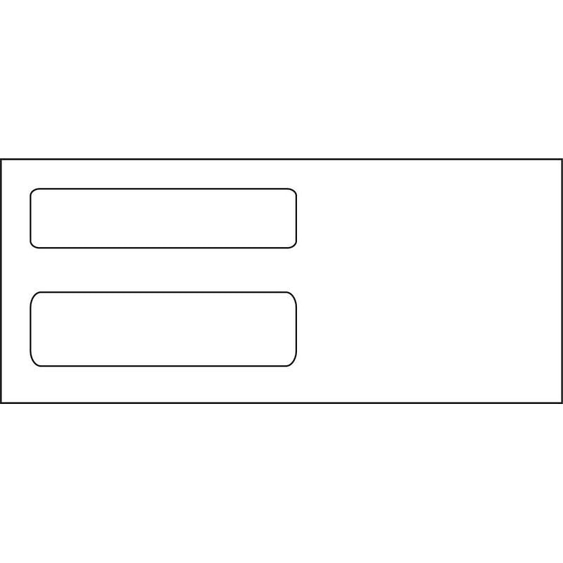 10, Double Window Envelope, 41/8" x 91/2", 24 White Wove, (Box of 500)