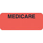 Insurance Labels, MEDICARE - Fluorescent Red , 1-7/8" X 3/4" (Roll of 500)