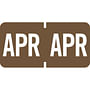 Tab Compatible "Apr" Month Labels, Vinyl Kimdura Stock, 1" X 1/2", Individual Months - Roll of 1000