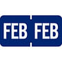 Tab Compatible "Feb" Month Labels, Vinyl Kimdura Stock, 1" X 1/2", Individual Months - Roll of 1000