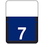 Tab Compatible Numeric "7" Labels, Vinyl Kimdura Stock, 1" x 3/4" Individual Numbers - Roll of 500