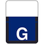 Tab A1307 Top Tab Compatible Labels "G", Vinyl Stock, 1" X 3/4" Individual Letters - Rolls of 500