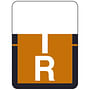 Tab A1307 Top Tab Compatible Labels "R", Vinyl Stock, 1" X 3/4" Individual Letters - Rolls of 500