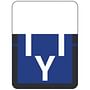 Tab A1307 Top Tab Compatible Labels "Y", Vinyl Stock, 1" X 3/4" Individual Letters - Rolls of 500