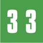 IFC CL3300 Compatible Numeric "3" Labels, Laminated Stock,1-7/8" x 1-7/8" Individual Numbers - Roll of 500
