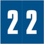 Ames Compatible "2" Numeric Labels, Laminated Stock, 1-7/8" X 1-7/8" Individual Numbers - Roll of 1000