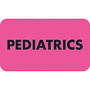 Chart Labels, PEDIATRICS - Fluorescent Pink, 1-1/2" X 7/8" (Roll of 250)