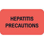 Chart Labels, HEPATITIS PRECAUTIONS - Fluorescent Red, 1-1/2" X 7/8" (Roll of 250)