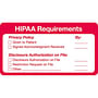 HIPAA Labels, HIPAA Requirements - White, and Red, 3-1/4" X 1-3/4" (Roll of 500)