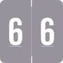 Barkley FNDBM Compatible "6" Numeric Labels, Laminated Stock, 1-1/2" x 1-1/2" Individual Numbers - Roll of 500