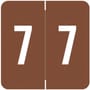 Barkley FNDBM Compatible "7" Numeric Labels, Laminated Stock, 1-1/2" x 1-1/2" Individual Numbers - Roll of 500
