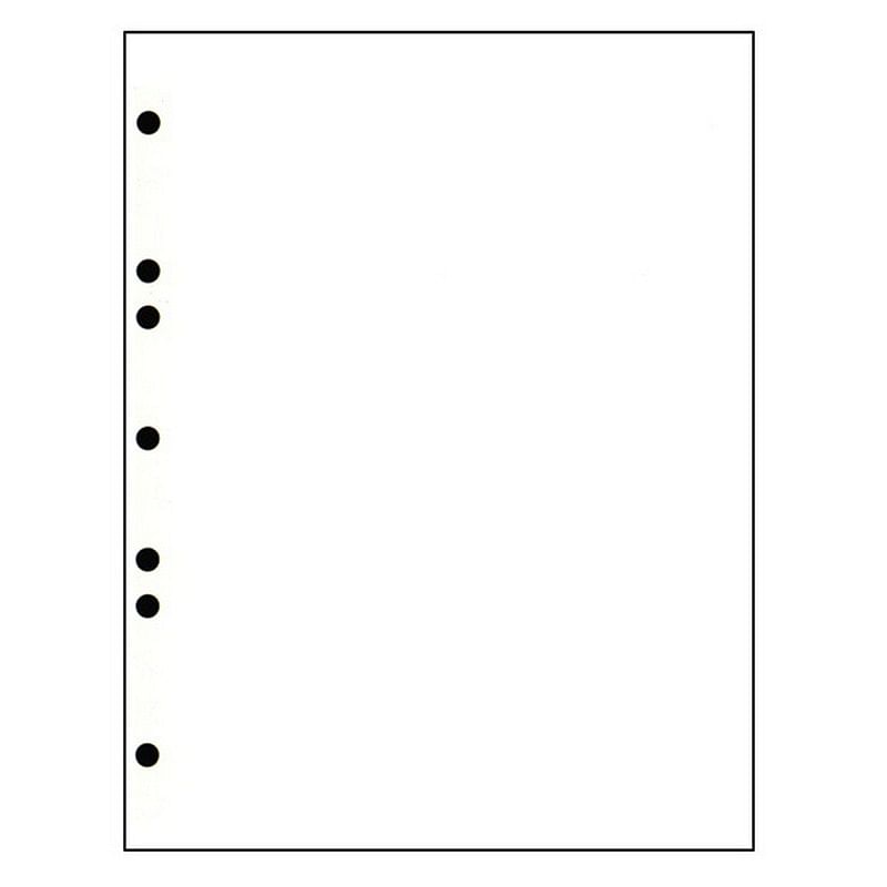 8-1/2 x 11 Laser Cut Sheet, 20# White Stock, 7 Hole Punch Left, 5/16  Diameter (Carton of 2500)